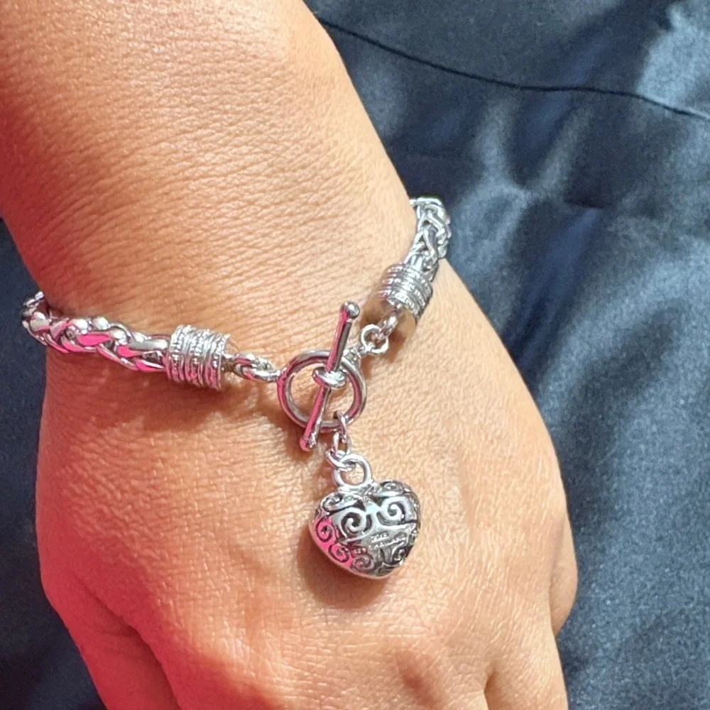 925 Sterling Silver Heart Charm Bracelet